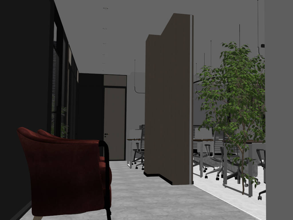 Office Working Space Design Idea sketchup model preview - SketchupBox