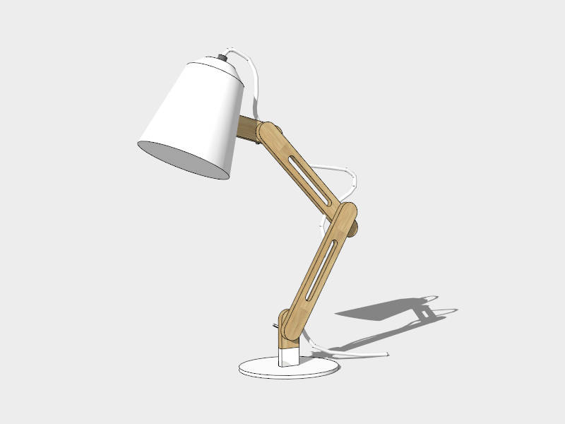 Wood Swing Arm Desk Lamp sketchup model preview - SketchupBox