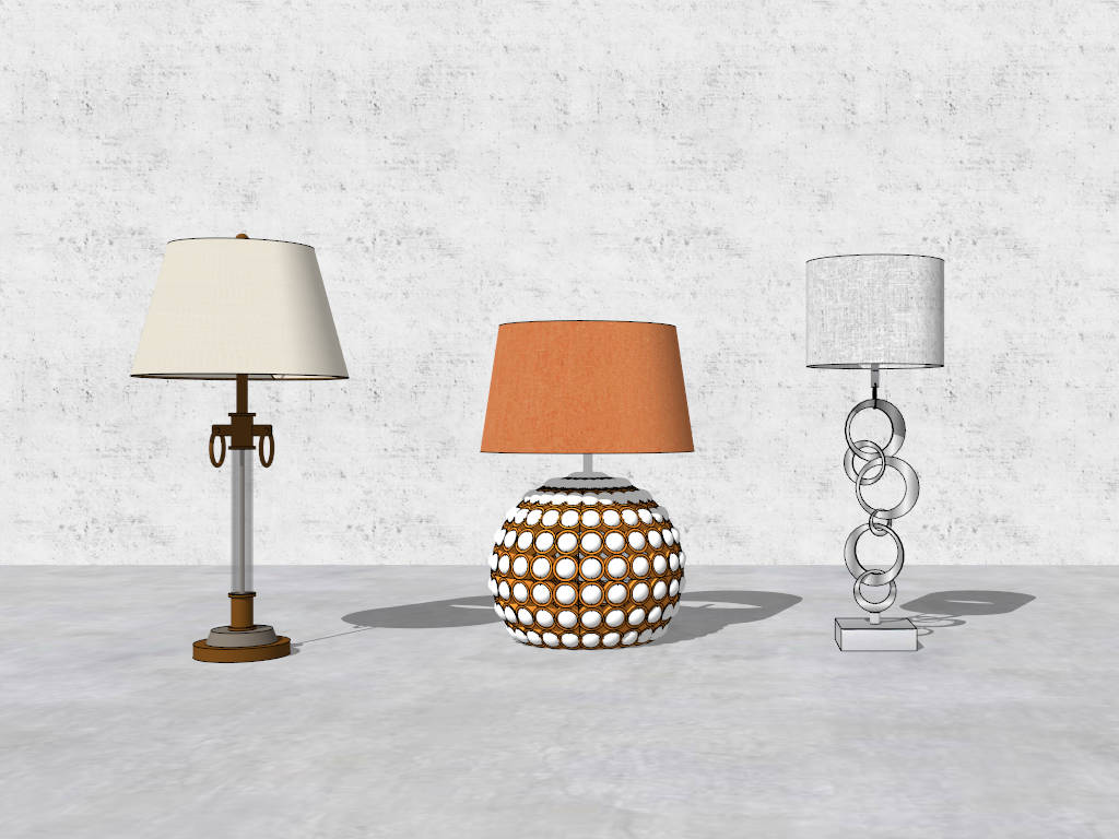 Decorative Table Lamps for Living Room sketchup model preview - SketchupBox