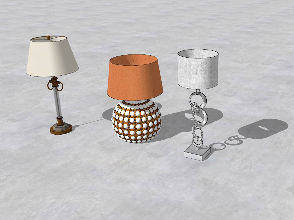 Decorative Table Lamps for Living Room sketchup model preview - SketchupBox