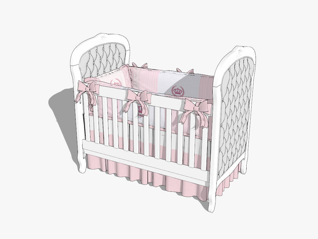 Baby Girl Crib sketchup model preview - SketchupBox