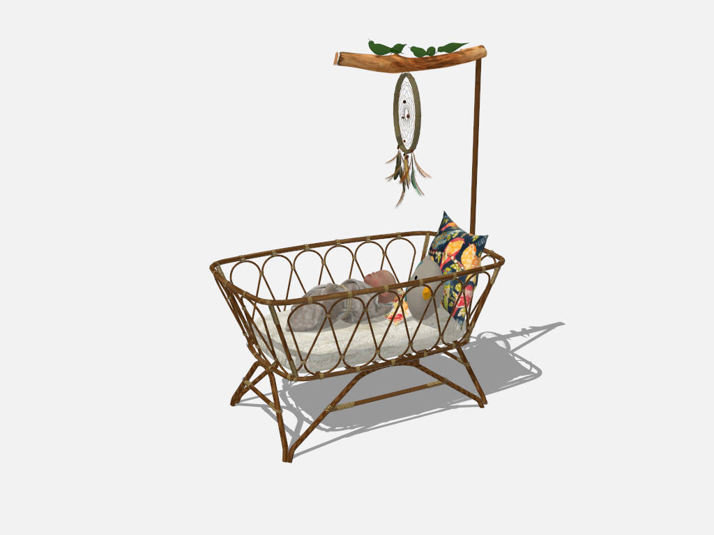Antique Baby Cradle sketchup model preview - SketchupBox