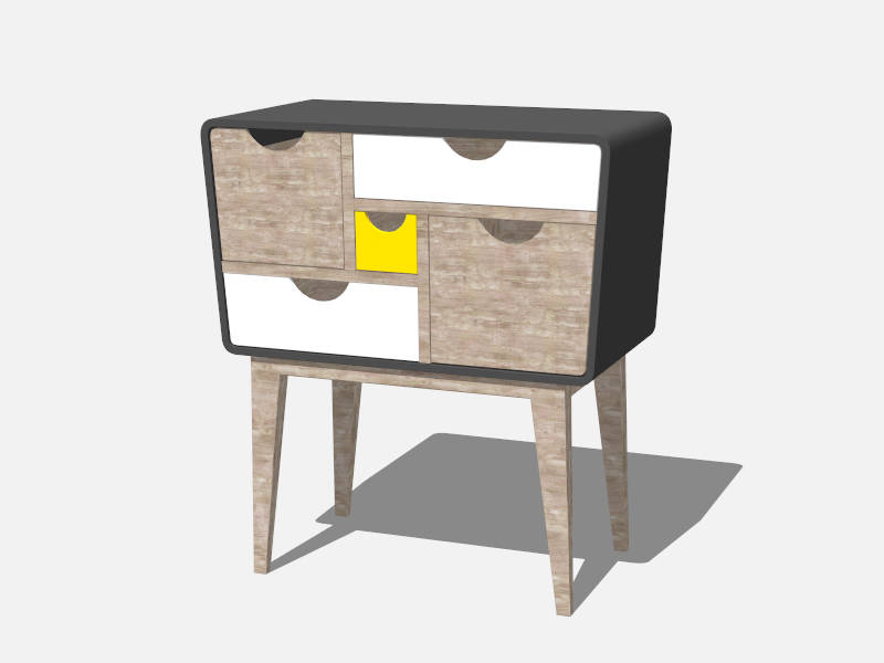 Contemporary Bedside Cabinet sketchup model preview - SketchupBox