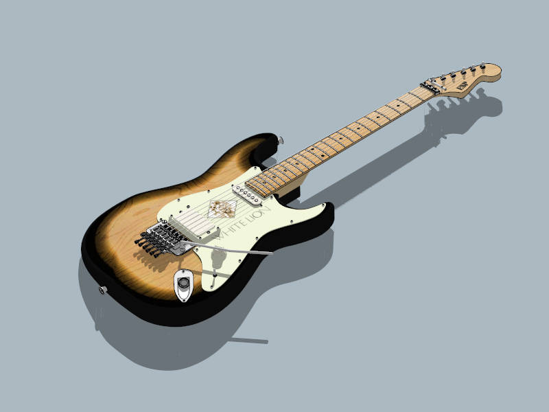 White Lion Electric Guitar sketchup model preview - SketchupBox