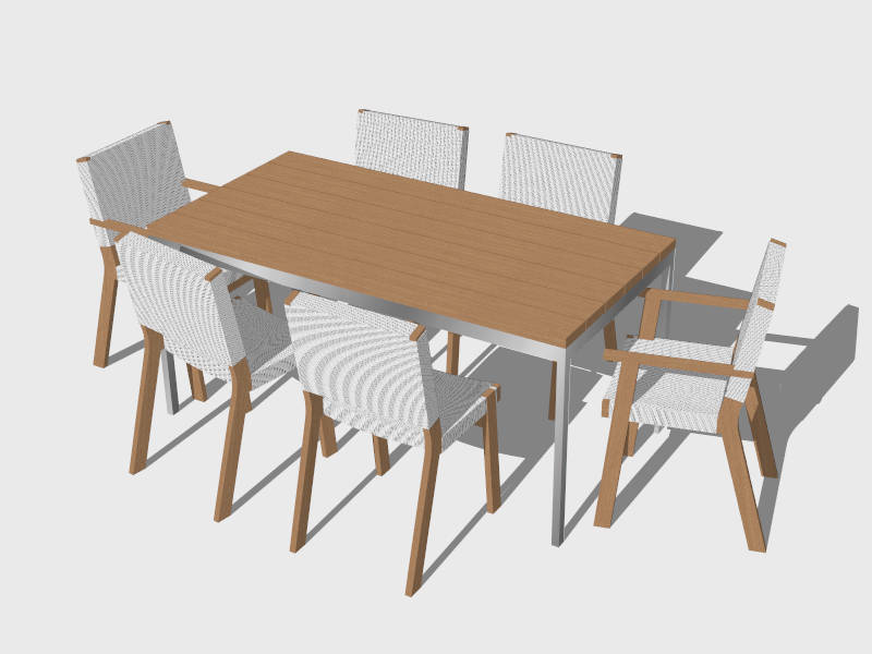 6 Chair Dining Set sketchup model preview - SketchupBox