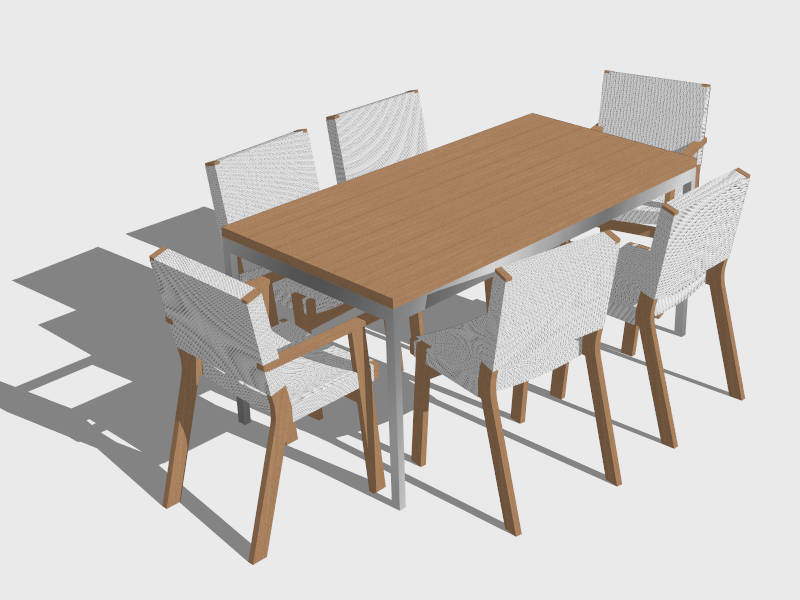 6 Chair Dining Set sketchup model preview - SketchupBox