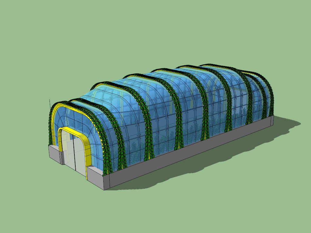 High Tunnel Greenhouse sketchup model preview - SketchupBox