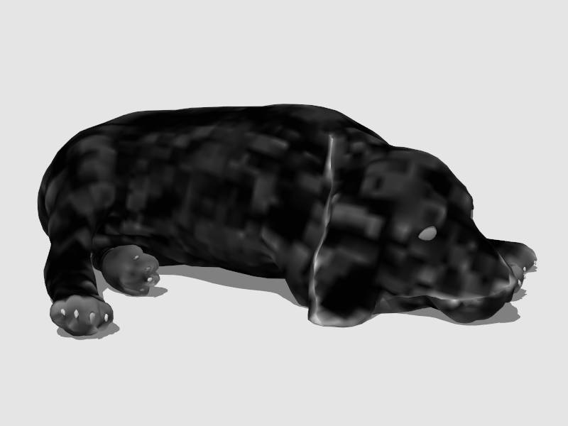 Sleeping Black Dog sketchup model preview - SketchupBox
