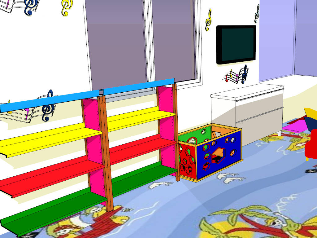 Kids Playroom Interior Decor sketchup model preview - SketchupBox