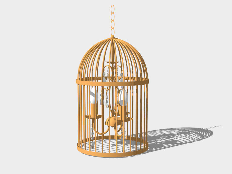 Bird Cage Chandelier Light sketchup model preview - SketchupBox