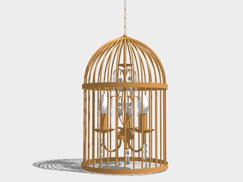 Bird Cage Chandelier Light sketchup model preview - SketchupBox