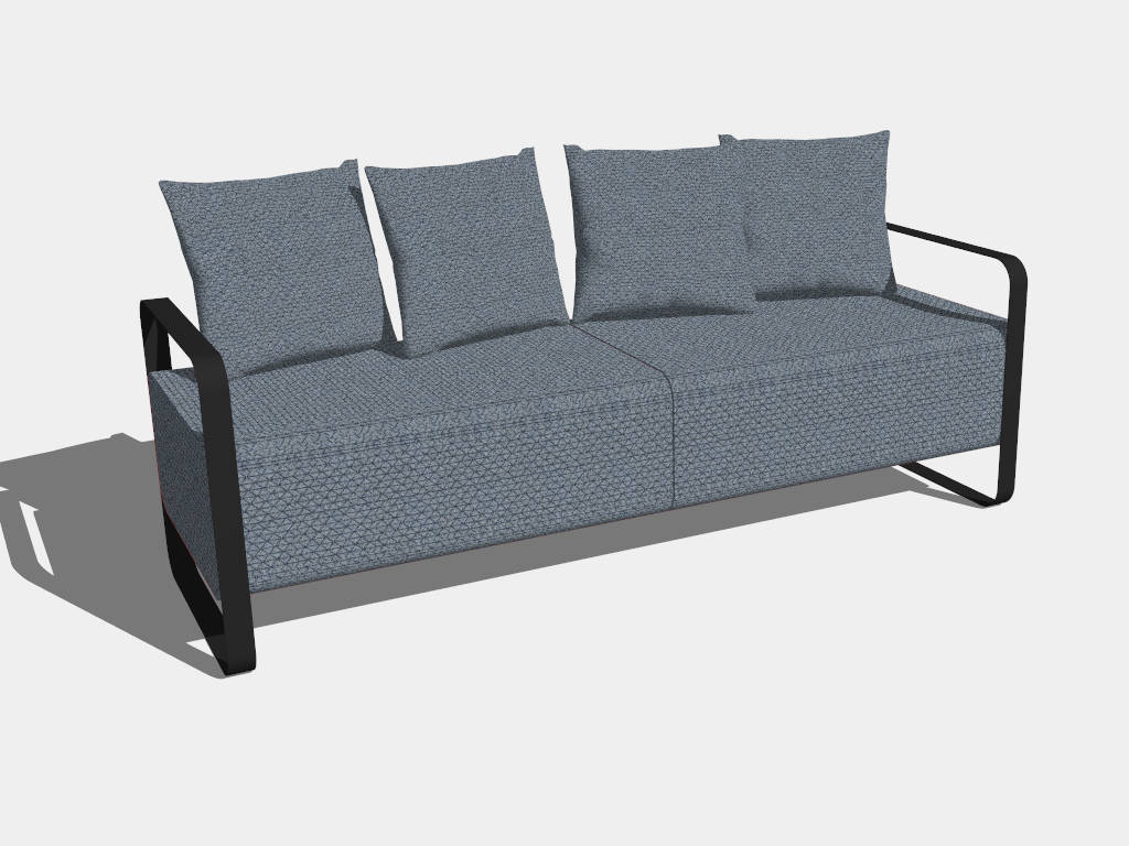 Blue Bench Seat Sofa sketchup model preview - SketchupBox