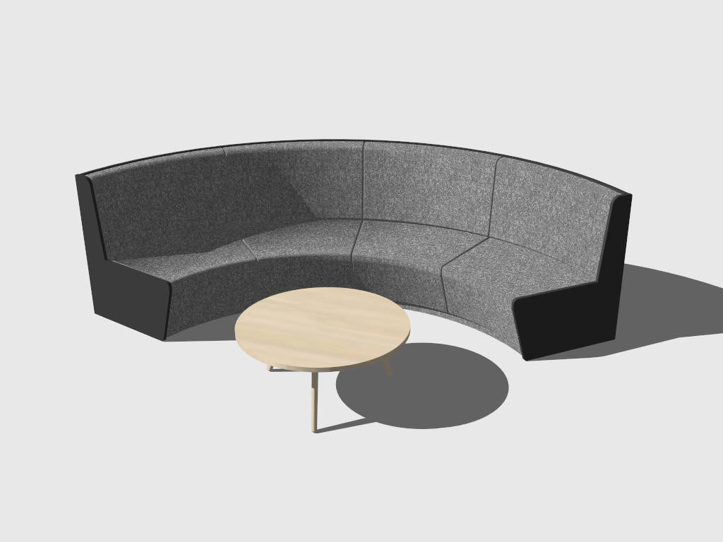 Round Sectional Sofa with Table sketchup model preview - SketchupBox