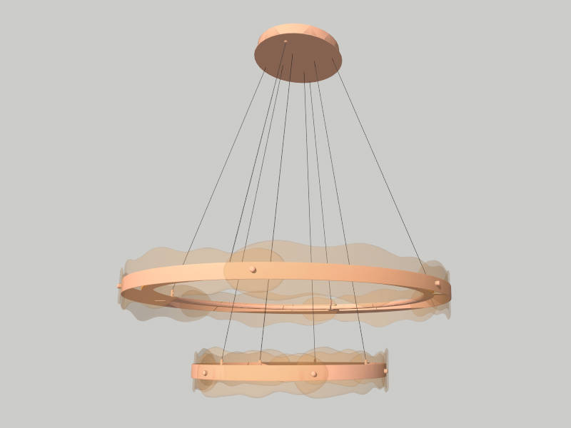 Double Ring Chandelier sketchup model preview - SketchupBox