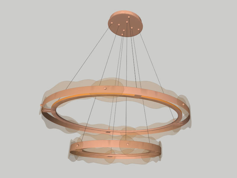 Double Ring Chandelier sketchup model preview - SketchupBox