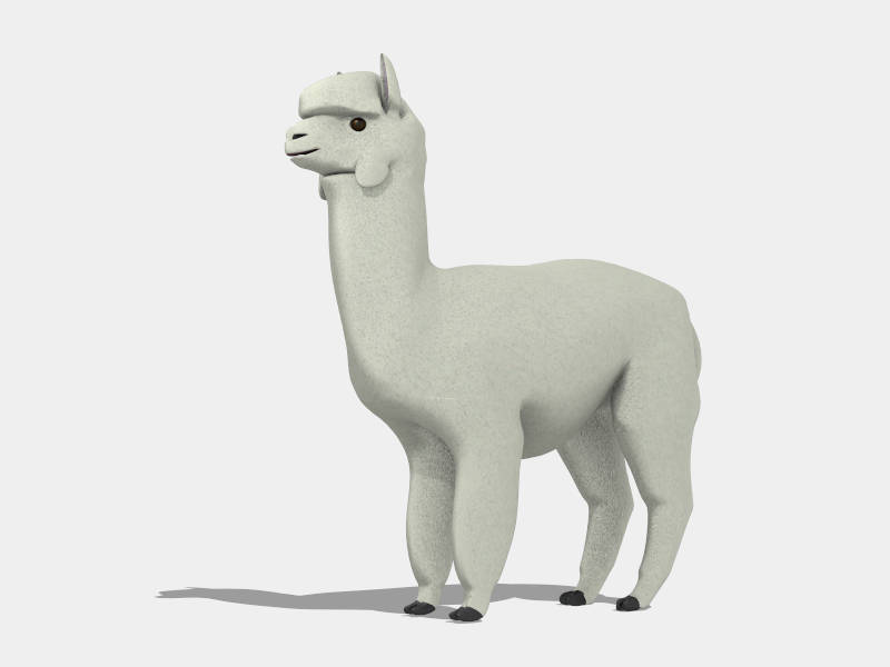 Adorable Alpaca sketchup model preview - SketchupBox