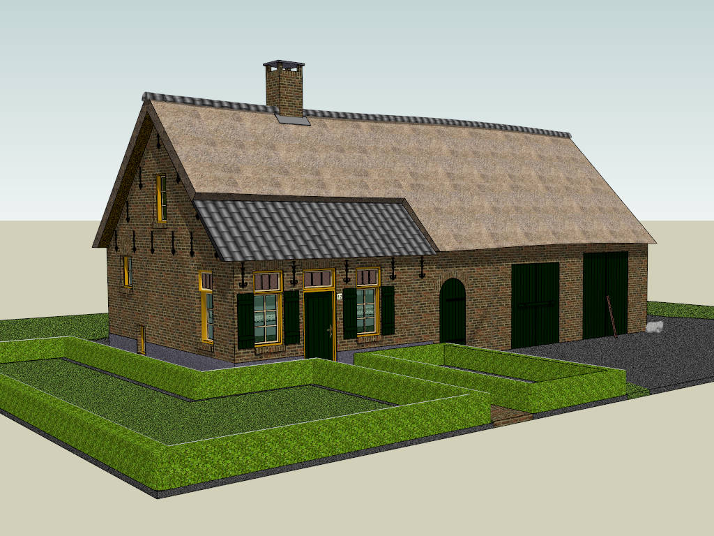 Country Cottage sketchup model preview - SketchupBox