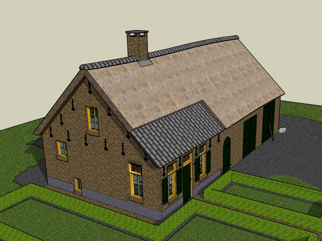 Country Cottage sketchup model preview - SketchupBox