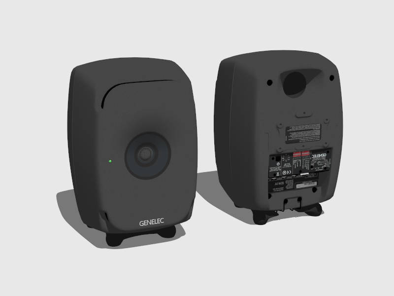 Black Desktop Speakers sketchup model preview - SketchupBox