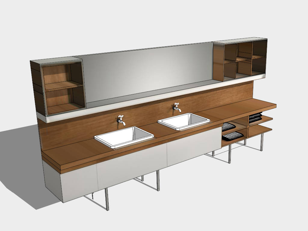 Furniture Style Bathroom Vanity sketchup model preview - SketchupBox