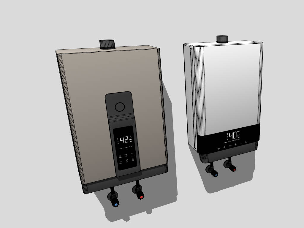 Natural Gas Hot Water Heater sketchup model preview - SketchupBox