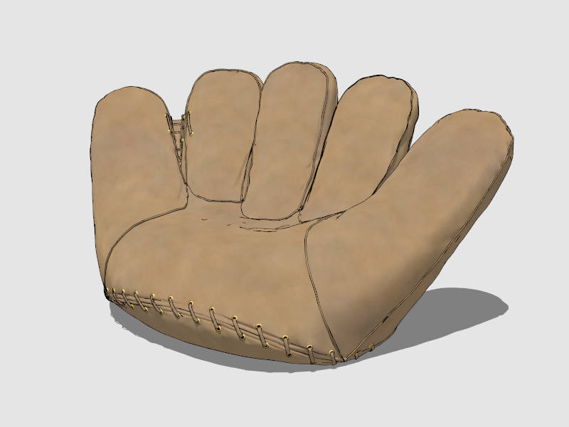 Baseball Glove Bean Bag Chair sketchup model preview - SketchupBox