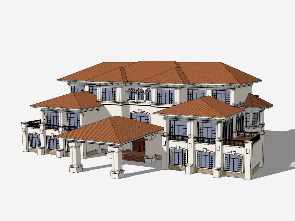 3 Storey Asian House Design sketchup model preview - SketchupBox
