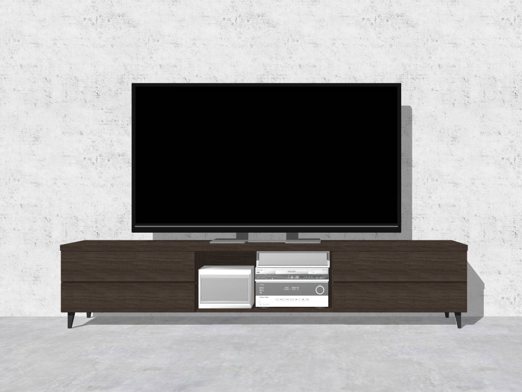 Modern Media Console Cabinet sketchup model preview - SketchupBox