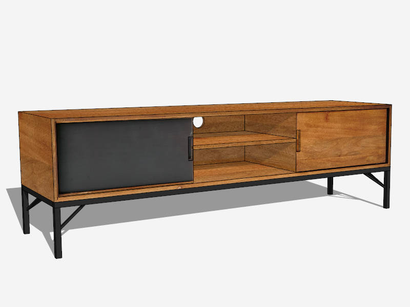 Low Profile Television Console Cabinet sketchup model preview - SketchupBox