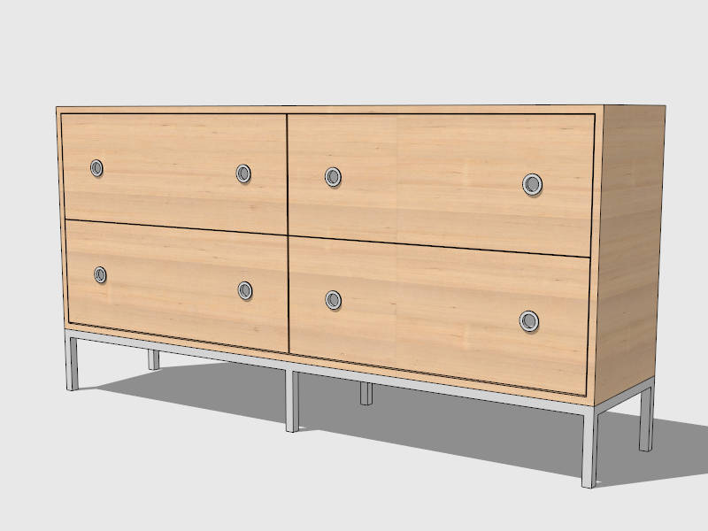 Sideboard Buffet Storage Cabinet sketchup model preview - SketchupBox