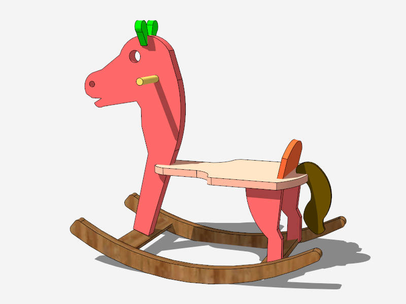 Wooden Rocking Horse sketchup model preview - SketchupBox