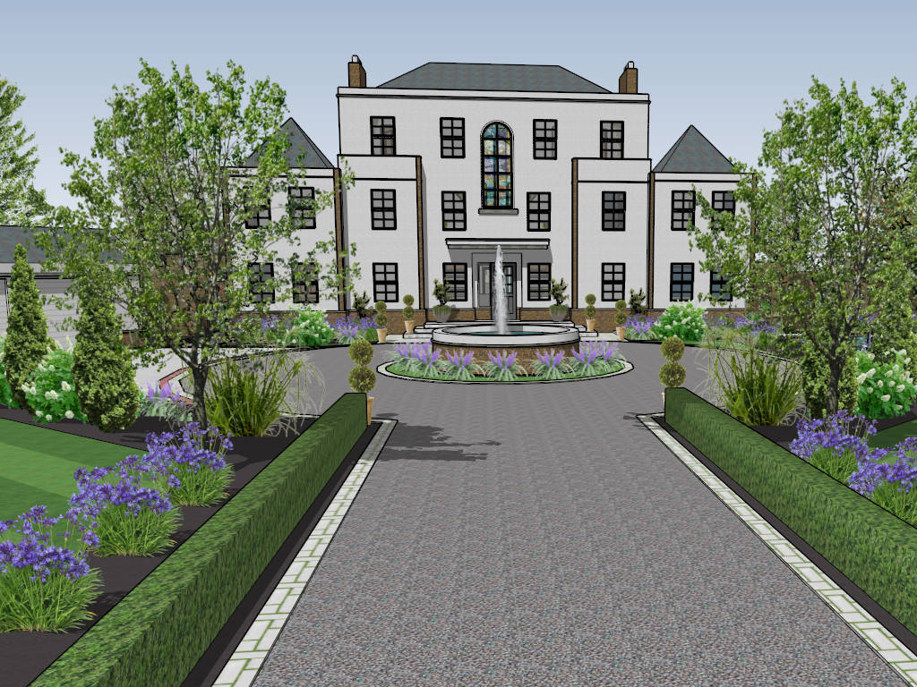 English Country Manor House sketchup model preview - SketchupBox