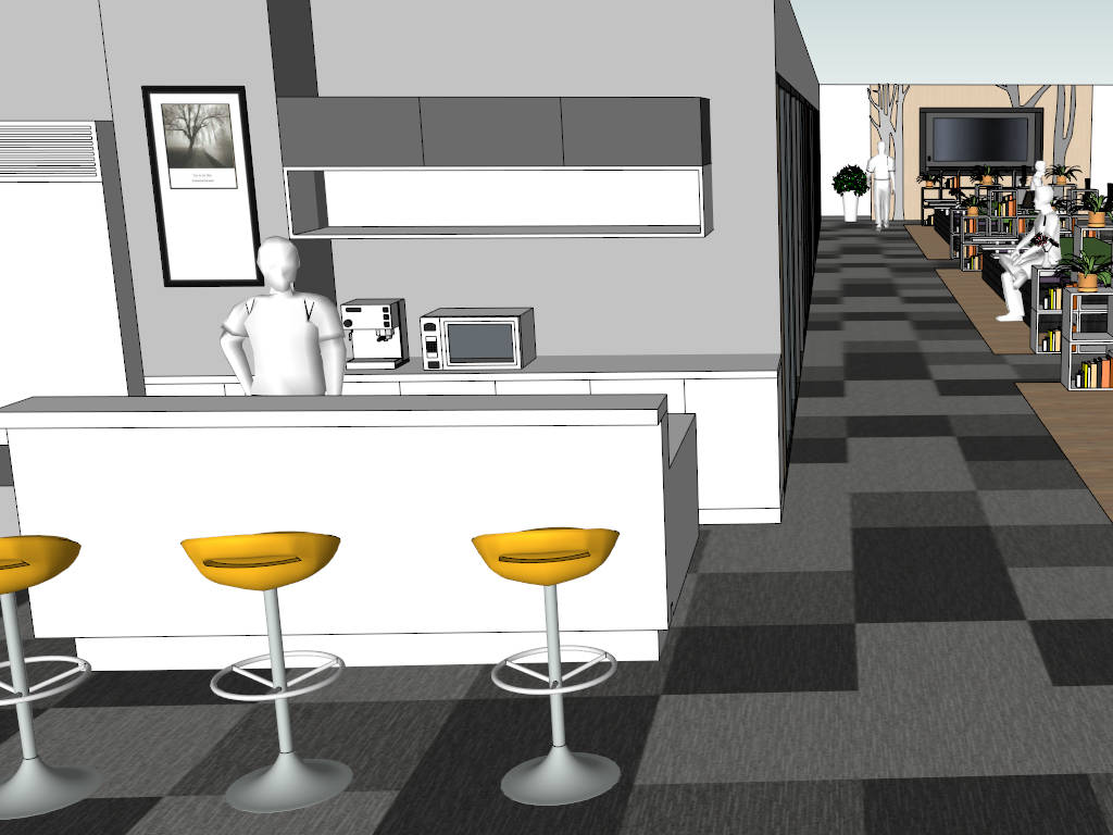 Modern Office Space Design Idea sketchup model preview - SketchupBox