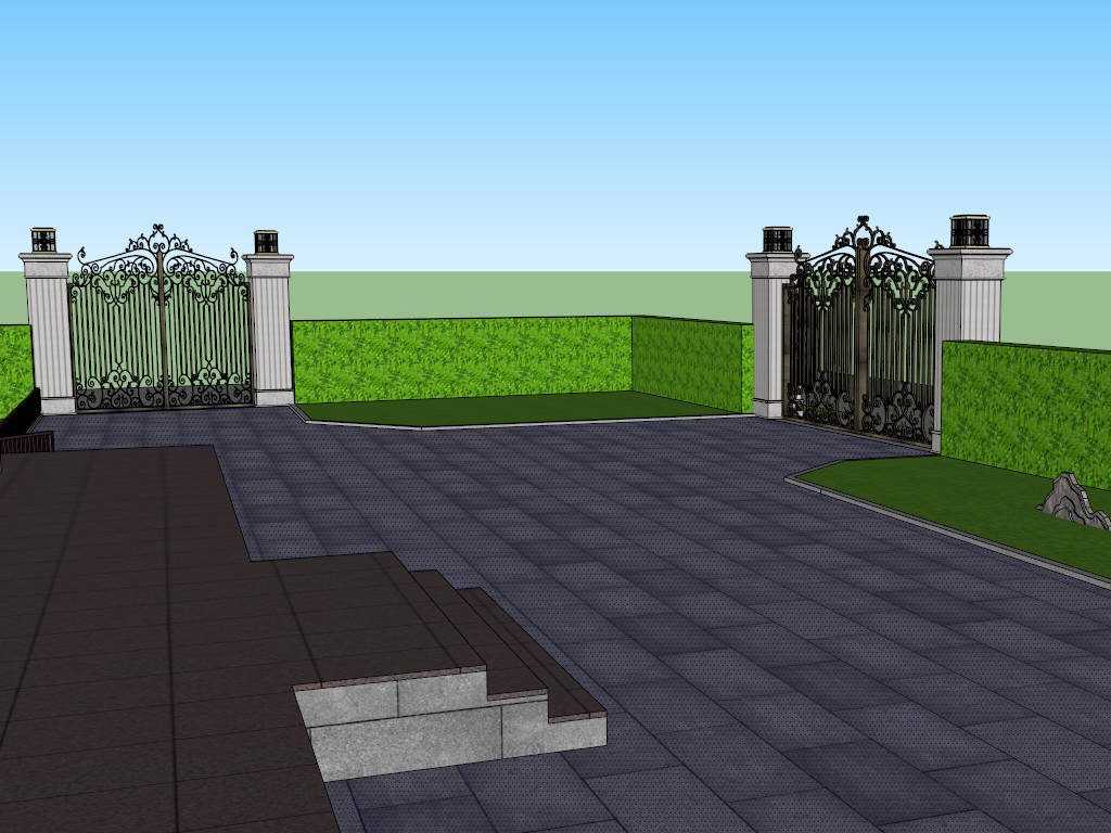 Landscape Design Front Yard sketchup model preview - SketchupBox