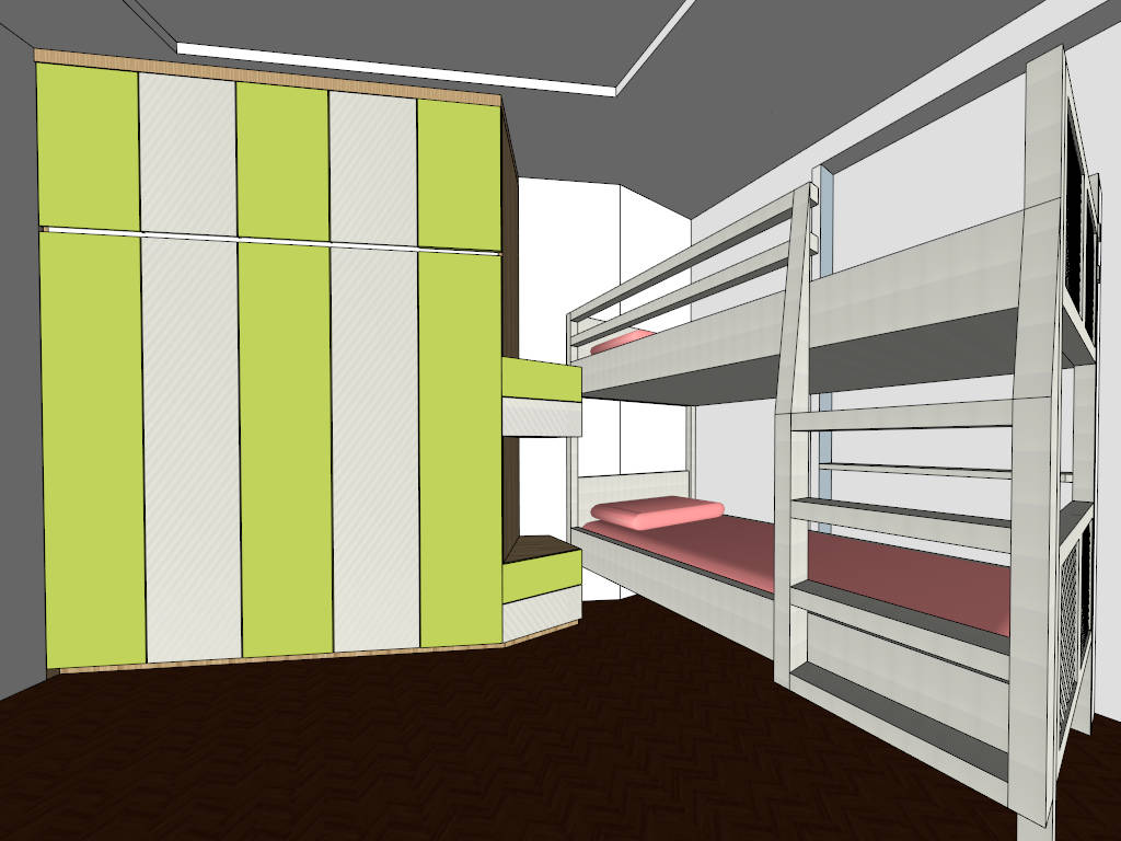 Home Office and Bedroom Combo sketchup model preview - SketchupBox