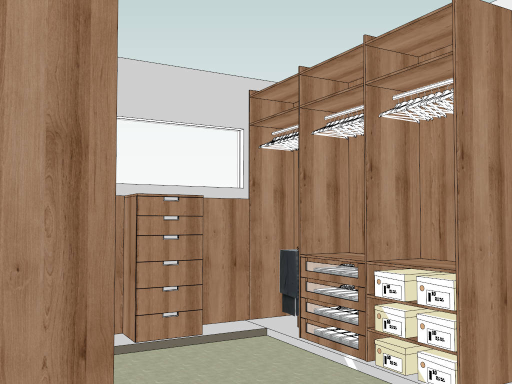 Walk-In Closet Dressing Room sketchup model preview - SketchupBox