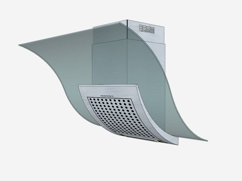 Wall Mounted Glass Range Hood sketchup model preview - SketchupBox