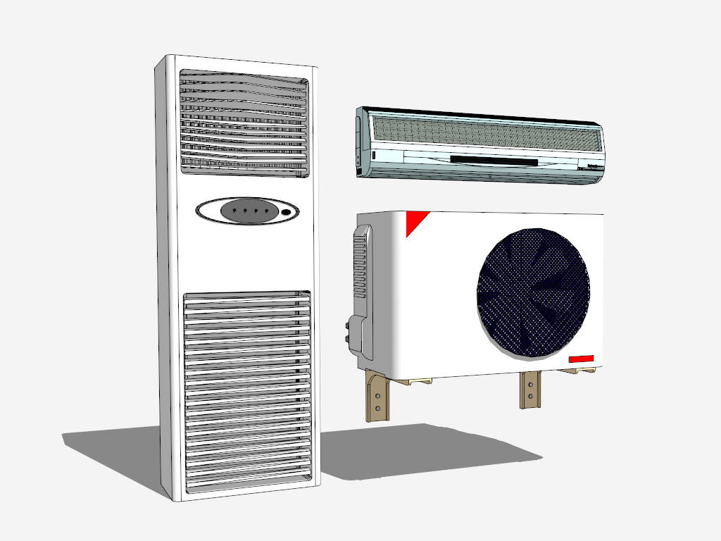 Domestic Split Air Conditioner sketchup model preview - SketchupBox