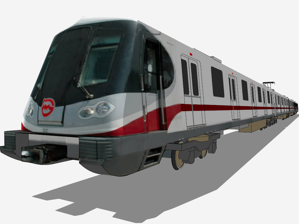 Metro Train sketchup model preview - SketchupBox
