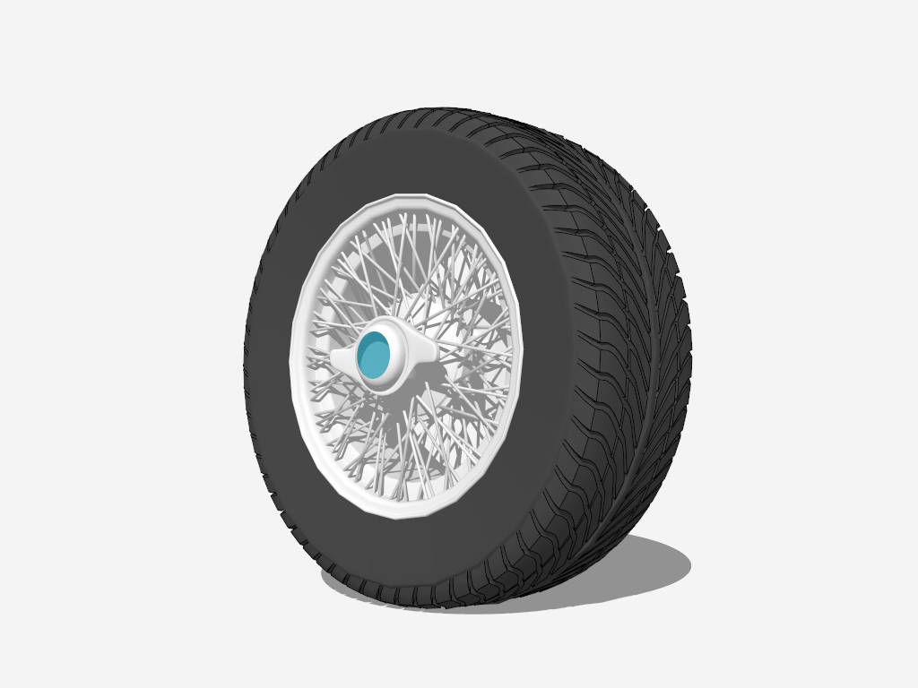 Wheel with Car Tire sketchup model preview - SketchupBox