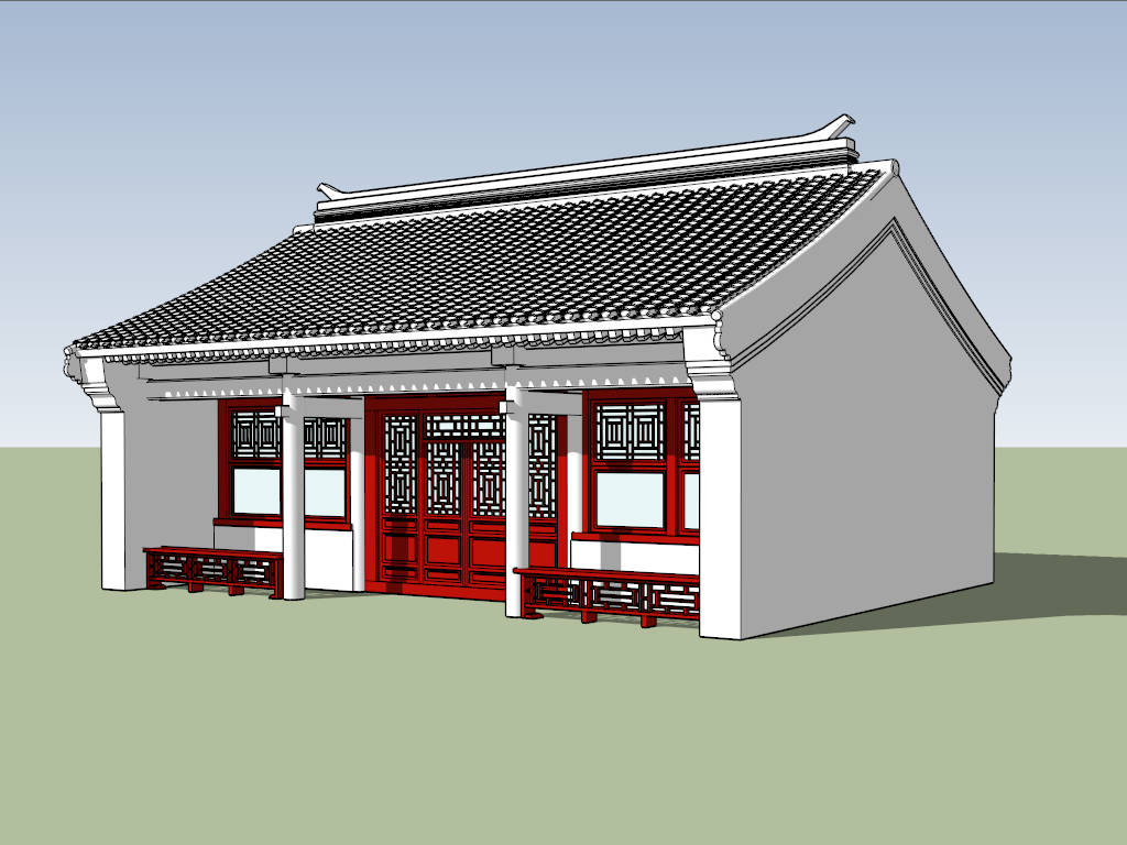 Traditional Chinese Folk House sketchup model preview - SketchupBox