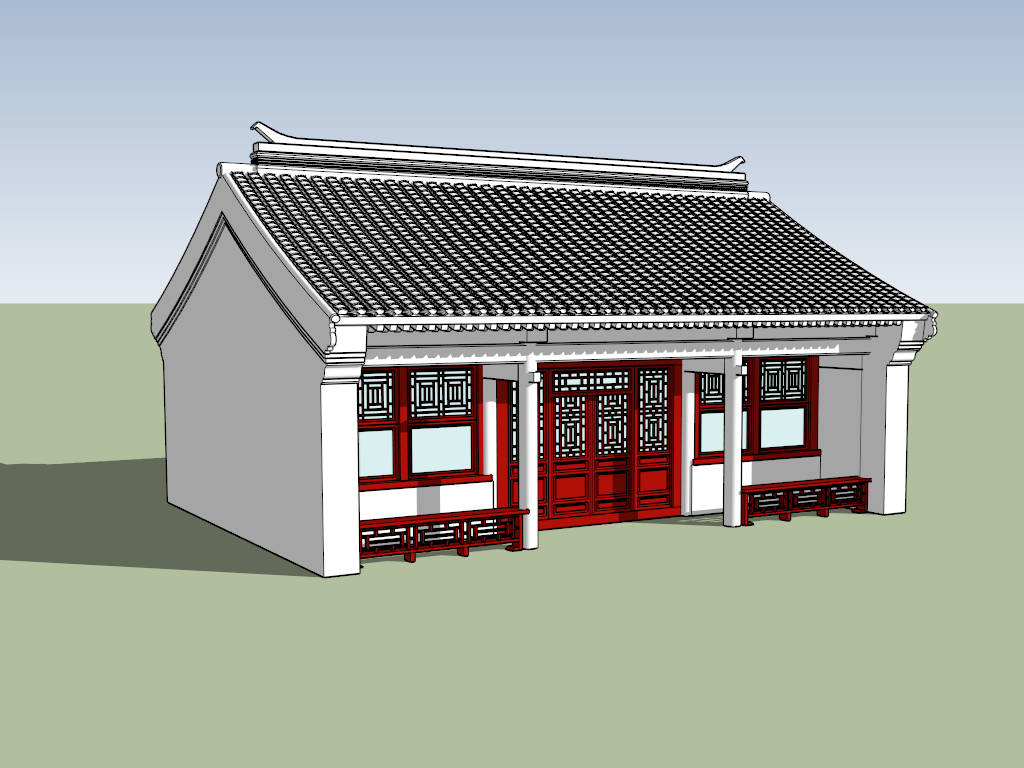 Traditional Chinese Folk House sketchup model preview - SketchupBox