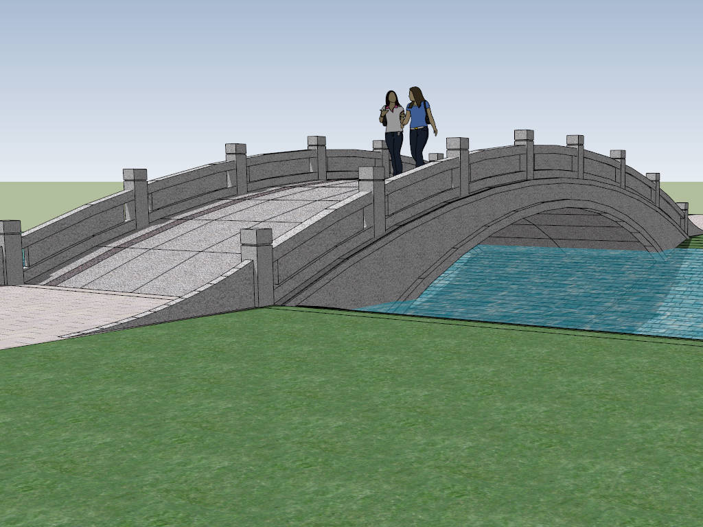 Landscape Footbridge sketchup model preview - SketchupBox