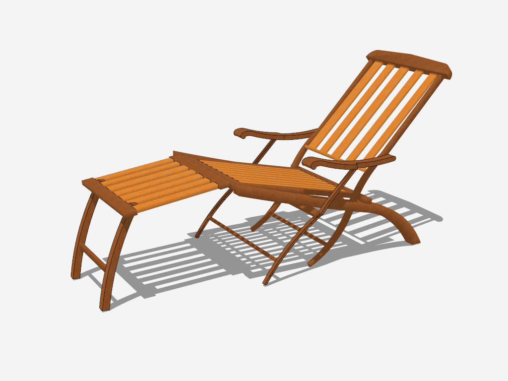 Wooden Recliner Chair sketchup model preview - SketchupBox