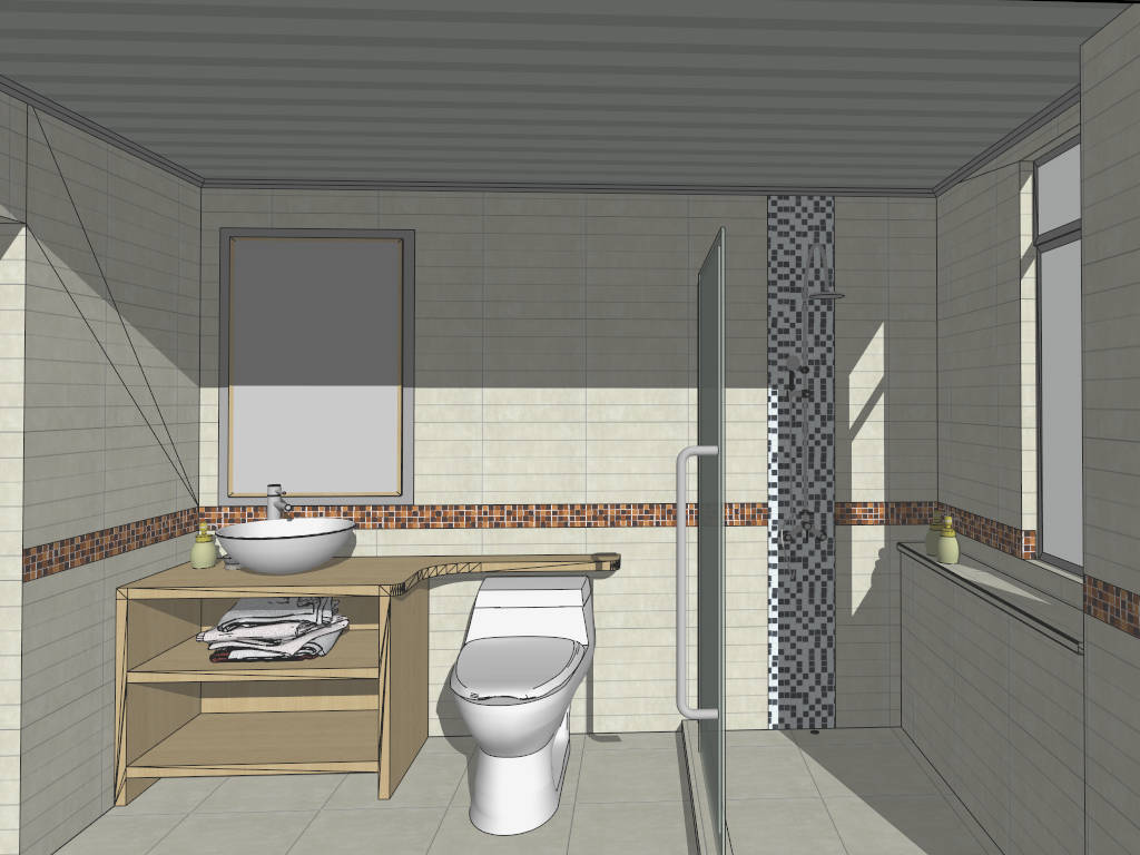 Small Bathroom Interior Design Idea sketchup model preview - SketchupBox