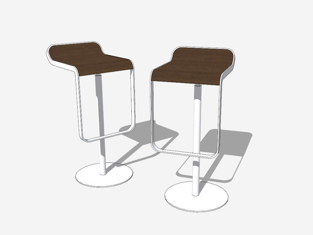 Modern Pedestal Bar Stools sketchup model preview - SketchupBox