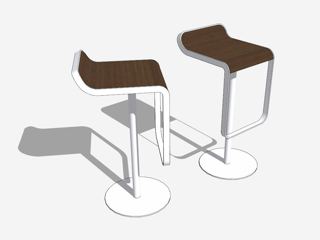 Modern Pedestal Bar Stools sketchup model preview - SketchupBox