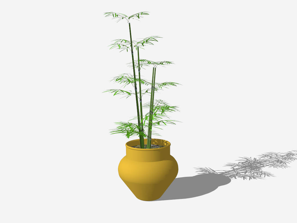 Potted Green Bamboo Plant sketchup model preview - SketchupBox