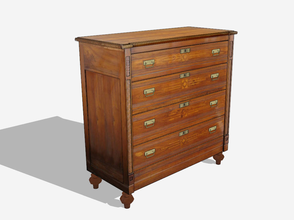Traditional Dresser sketchup model preview - SketchupBox