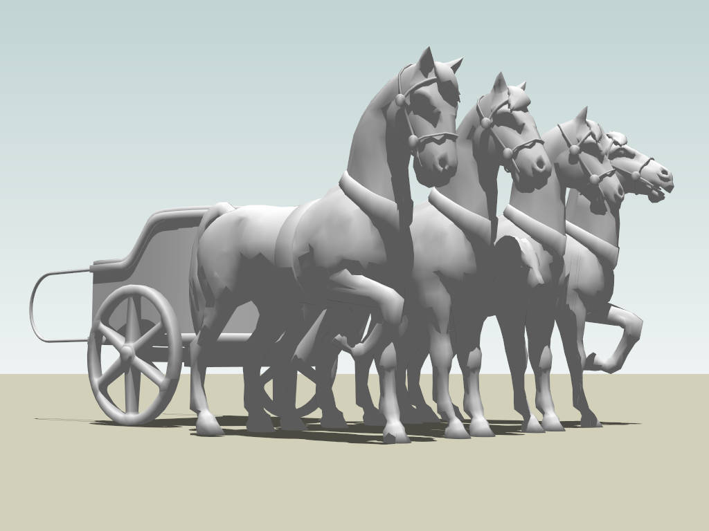 Roman Chariot Horse Sculpture sketchup model preview - SketchupBox